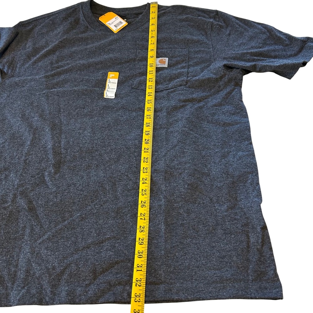 Carhartt Mens L Tall Loose Fit Heavyweight Short Sleeve Pocket T Shirt Dark Gray - Picture 9 of 10